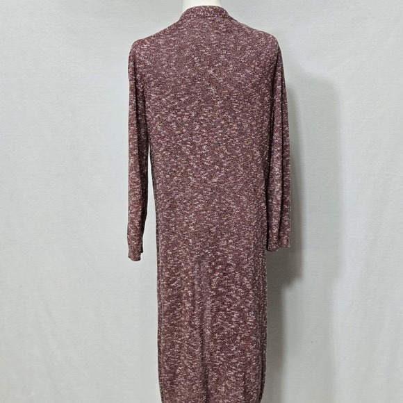 Massimo Dutti Cardigan Sweater Womens Medium Red Open Front Duster Knit Longline - Picture 3 of 11